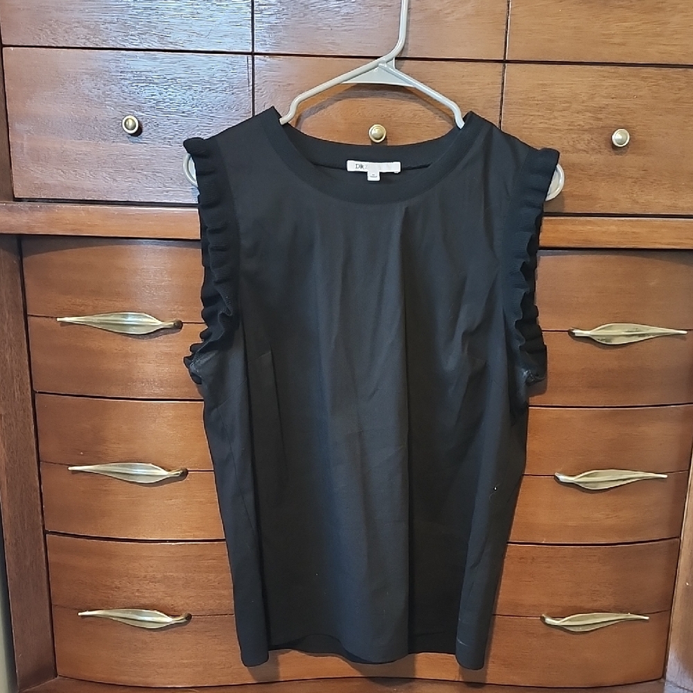 Daniel Rainn Black Ruffle Sleeve Blouse